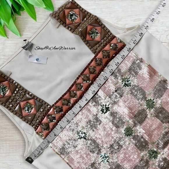 MANTÙ NWT beaded sequin patterned square neck sleeveless top *shop@iamwarrior - Picture 8 of 13